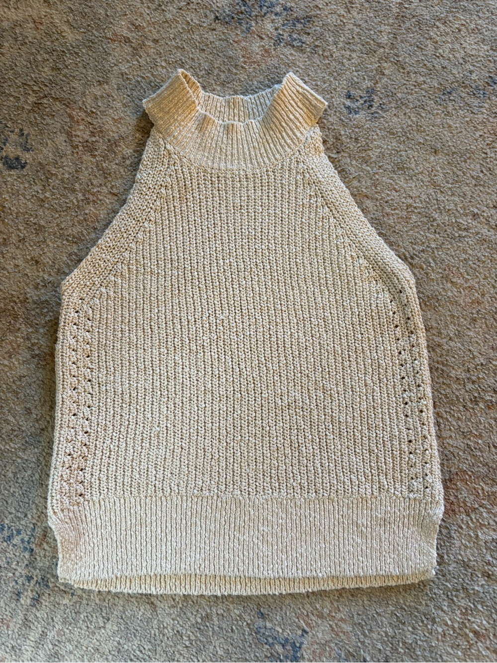 Gentle Fawn 100% Cotton Cream Knit Sleeveless Turtleneck Tank XS